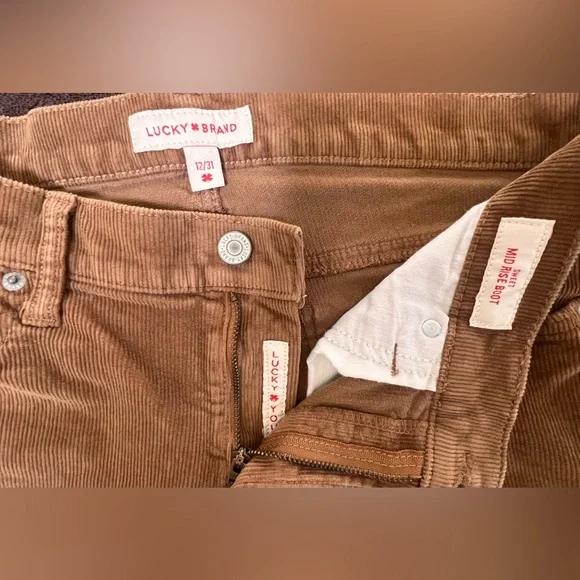 Lucky Brand Tan Corduroy High-Rise/Boot cut Jeans. Women’s Size 12/31. - Picture 4 of 10